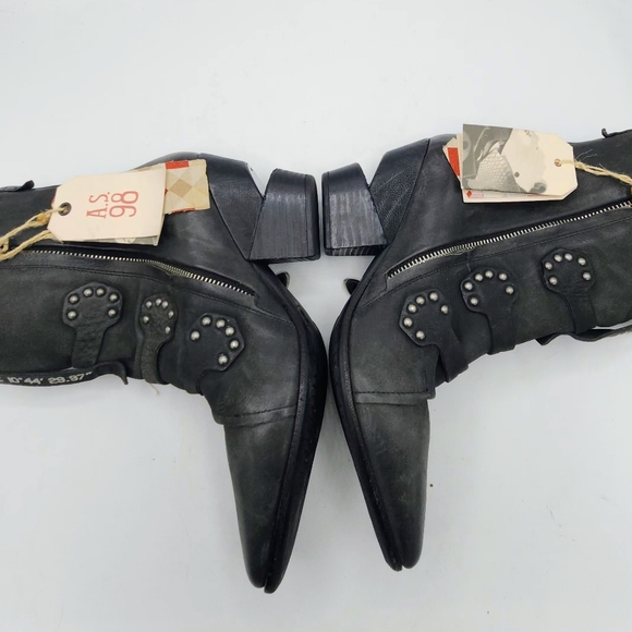 NWT A.S. 98 Saintec Studded Black Leather Moto Boots - Italian - Size 40 - Picture 9 of 16